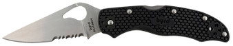 Spyderco BY01PSBK2 Byrd Harrier 2 Lightweight 3.36" Folding Part Serrated 3Cr13MoV SS Blade Black  Textured FRN Handle Includes Pocket Clip