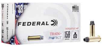 Federal TP38VHP1 Train + Protect  38Special 158gr Versatile Hollow Point 50 Per Box/10 Case