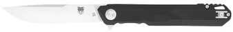 CobraTec Knives CTMONBLK Monarch  3.50" Folding Plain Satin D2 Steel Blade, 4.75" Black G10 Handle