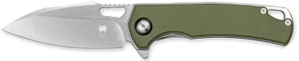 CobraTec Knives CTCLNHRBLK Wolverine  3.12" OTF Drop Point Plain Satin TiCN D2 Steel Blade, 4.25" Green Textured G10 Handle