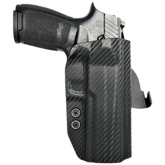 Rounded Gear SSRP320FSCFRHOWBPDL  Paddle Holster OWB Black Carbon Fiber Kydex Fits Sig Sauer P320 Right Hand