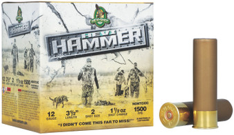 HEVI-Shot HS28302 HEVI-Hammer  12Gauge 3.50" 1 1/2oz 2Shot 25 Per Box/10 Case