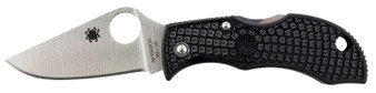 Spyderco MBKP Manbug  1.95" Folding Plain Stonewashed VG-10 SS Blade, Black FRN Handle