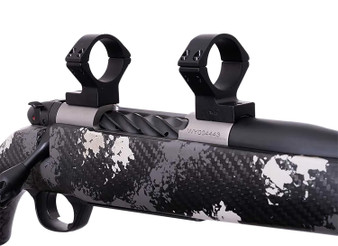 Weatherby TRBVLAS1 Scope Mount/Ring Combo  Matte Black Alloy 1" Tube, Weatherby Mark V Medium Rings Standard 6-Lug Action