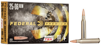Federal P2506H Premium  25-06Rem 100gr Barnes TSX 20 Per Box/10 Case