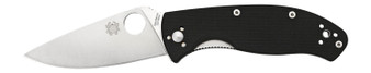 Spyderco C122GP Tenacious  3.39" Folding Drop Point Plain 8Cr13MoV SS Blade Black G10 Handle Includes Pocket Clip