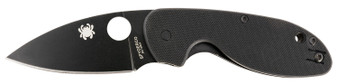 Spyderco C216GPBBK Efficient  2.98" Folding Plain Black DLC 8Cr13MoV SS Blade/Black Textured G10 Handle