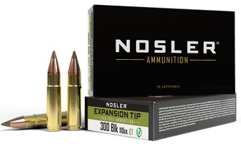 Nosler 40660 E-Tip  300Blackout 110gr E Tip Lead Free 20 Per Box/20 Case