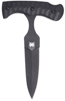 CobraTec Knives FG10PD Folding Push Dagger  2.88" Folding Dagger Plain Black D2 Steel Blade, 4.06" Black Textured G10 Scales Handle