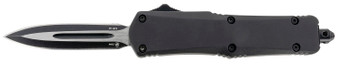 Templar Knife SBR131 Gen II  Small 2.69" OTF Dagger Plain Black Oxide Stonewashed 440C SS Blade, 4.31" Black Aluminum/Rubber Handle, Glass Breaker