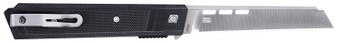 CRKT 3840 Zephyr 3.22" Folding Sheepsfoot Plain Satin D2 Steel Blade, Black Textured G10 Handle