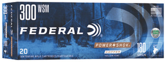 Federal 300WSMC Power-Shok  300WSM 180gr Jacketed Soft Point 20 Per Box/10 Case
