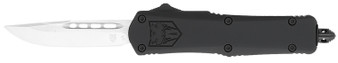 CobraTec Knives SBFS3DNS FS-3  Small 2.75" OTF Drop Point Plain D2 Steel Blade, 4.25" Black Aluminum Alloy Handle