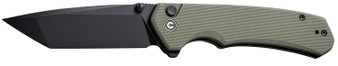 Civivi Knives C19059C-2 Brazen  3.46" Folding Plain Black D2 Steel Blade, OD Green Textured G10 Handle