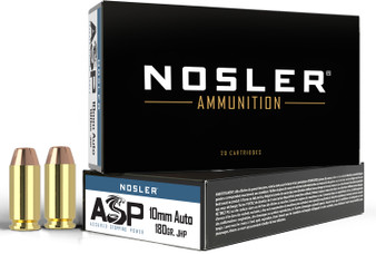 Nosler 51412 Assured Stopping Power Handgun 10mmAuto 180gr Jacketed Hollow Point 50 Per Box/10 Case