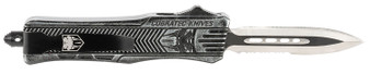 CobraTec Knives SSWCTK1SDAG1SS CTK-1  Small 2.75" OTF Dagger Part Serrated D2 Steel Blade/ Stonewashed Aluminum Handle Features Glass Breaker Includes Pocket Clip