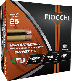 Fiocchi 10BA Hyperformance  10mm 155gr XPB 25 Per Box/8 Case
