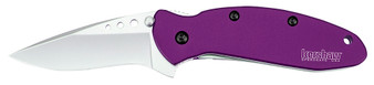 Kershaw 1620PUR Scallion  2.40" Folding Drop Point Plain Bead Blasted 420HC SS Blade Purple Anodized Aluminum Handle Includes Pocket Clip