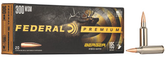 Federal P300WSMBCH1 Premium  300WSM 185gr Berger Hybrid Hunter 20 Per Box/10 Case