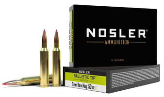 Nosler 40045 Ballistic Tip  7mmRemMag 150gr Spitzer Ballistic Tip 20 Per Box/10 Case
