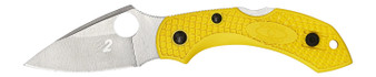 Spyderco C28PYL2 Dragonfly 2 Salt 2.25" Folding Plain Stonewashed H1 Steel Blade/ Yellow Textured FRN Handle Includes Pocket Clip