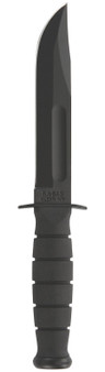 Ka-Bar 1256 Fighting/Utility  5.25" Fixed Clip Point Plain Black 1095 Cro-Van Blade, Black Kraton G Handle, Includes Sheath