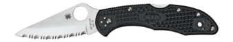 Spyderco C11SBK Delica 4  2.88" Folding Drop Point Serrated VG-10 SS Blade/Black  Textured FRN Handle Includes Pocket Clip