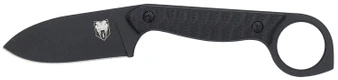 CobraTec Knives CTWLTBLK Wolfteeth  EDC 2.75" Folding Drop Point Plain Black 14C28N Steel Blade, 4.25" Black Textured G10 Scales Handle