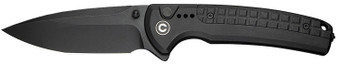 Civivi Knives C22025D-1 Sentinel Strike II 3.70" Folding Plain Black Stonewashed Nitro-V Steel Blade, Black Textured FRN Handle