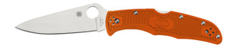 Spyderco C10FPOR Endura 4 Lightweight 3.75" Folding Clip Point Plain VG-10 SS Blade Orange Bi-Directional Texturing FRN Handle Includes Pocket Clip