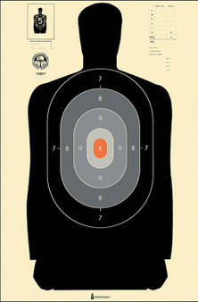 Action Target B27NCJA100 Qualification NC Criminal Justice Academy Silhouette Paper Hanging 24" x 45" Black/Gray/White 100 Per Box