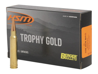 HSM 338WM300OTM Trophy Gold Extended Range 338 Win Mag 300 gr Berger Hybrid Tactical Open Tip Match 20 Per Box/ 20 Case