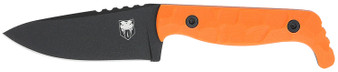 CobraTec Knives CTKPORG KingPin  EDC 4" Fixed Drop Point Plain Black Powder Coated D2 Steel Blade, 4" Blaze Orange Textured G10 Scales Handle