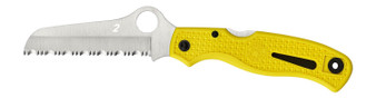 Spyderco C89SYL Atlantic Salt  3.69" Folding Sheepsfoot Serrated H2 Steel Blade, Yellow FRN Handle, Includes Pocket Clip
