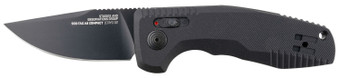 S.O.G SOG15380757 SOG-TAC Auto Compact 2.94" Folding Straight Back Plain Black TiNi Cryo D2 Steel Blade Black Micro-Textured Anodized Aluminum Handle Includes Pocket Clip