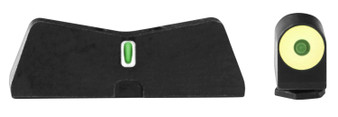 XS Sights GL0009S5Y DXT2 Big Dot Night Sights fits Glock  Black | Green Tritium Yellow Outline Front Sight Green Tritium White Outline Bar Rear Sight