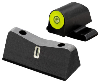 XS Sights SI0013S5Y DXT2 Big Dot Night Sights- Sig Sauer- Springfield Armory  Black | Green Tritium Yellow Outline Front Sight Green Tritium White Outline Bar Rear Sight