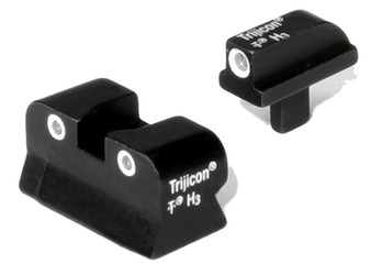 Trijicon 600145 Bright & Tough Night Sights  Green/Tritium White Outline Front Sight-Green/Tritium White Outline Rear Sight Colt 1911 0.055 Tang
