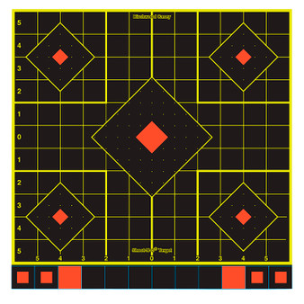 Birchwood Casey 34211 Shoot-N-C Sight-In Self-Adhesive Paper Black/Yellow/Red 12" 5-Diamond 100 Pack