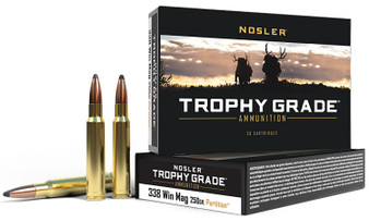 Nosler 60082 Trophy Grade  338WinMag 250gr Nosler Spitzer Partition 20 Per Box/10 Case