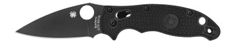 Spyderco C101PBBK2 Manix 2 Lightweight 3.37" Folding Drop Point Plain Black DLC BD1 Steel Blade Black FRCP Handle Includes Pocket Clip