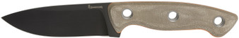 Browning 3220508B Desolation  Small 3.75" Fixed Modified Drop Point Plain Black Powder Coated 440C SS Blade, Tan Micarta Laminate Handle