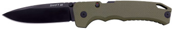 Cold Steel CSFL40AT Swift III EDC 4" Folding Plain Black PVD CPM M4 Steel Blade, OD Green Textured G10 Handle, Presentation Box
