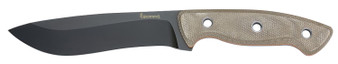 Browning 3220517B Desolation  Large 6" Fixed Drop Point Plain Black Powder Coated 440C SS Blade, Tan Micarta Laminate Handle