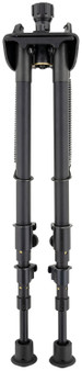 Harris Bipods S-25CP Swivel 25C Picatinny, 13.50-27", Black Steel/Aluminum, Rubber Feet