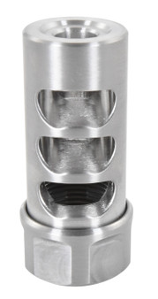 American Precision Arms G2M1230S Gen 2 Micro Bastard Self Timing Brake Stainless Steel with 1/2"-28 tpi Threads, 1.86" OAL & .750" Diameter for 30 Cal AR-Platform & Hunting Rifles