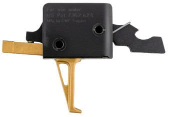 CMC Triggers 91503GF Drop-In Gold Finger Single-Stage Flat Trigger w/ 3-3.50 lbs Draw Weight & Gold Finish
