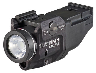 Streamlight 69446 TLR-1 RM w/Laser Black Anodized Aluminum,  500 Lumens White LED Bulb/Red Laser, 210 Meters Beam, Picatinny Rail Mount