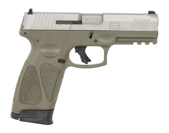 Taurus 1-G3B949O G3  Full Size 9mm Luger 17+1 4" Matte Stainless Steel Barrel & Serrated Slide, OD Green Cerakote Polymer Frame w/Picatinny Rail, Textured Grip