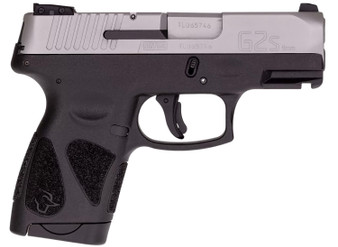 Taurus 1-G2S939 G2S  Compact Frame 9mm Luger 7+1 3.26" Matte Stainless Steel Barrel, Matte Stainless Steel Serrated Slide, Black Polymer Frame w/Accessory Rail, Black Polymer Grip
